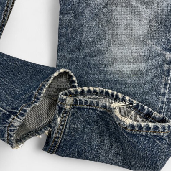 Levi's 505 Men's Blue Denim Jeans Size 34x29 Regular Straight Distressed Vintage - Picture 7 of 14